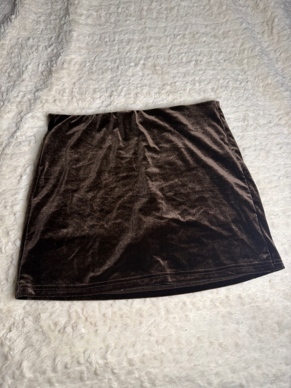 Women's Velvet Mini Skirt - Brown